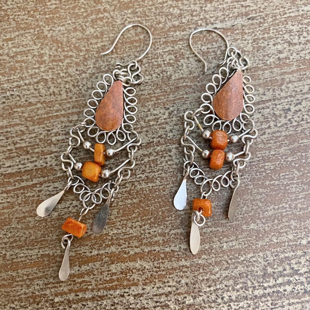 ☼ cute orange earrings - Picture 2 of 2